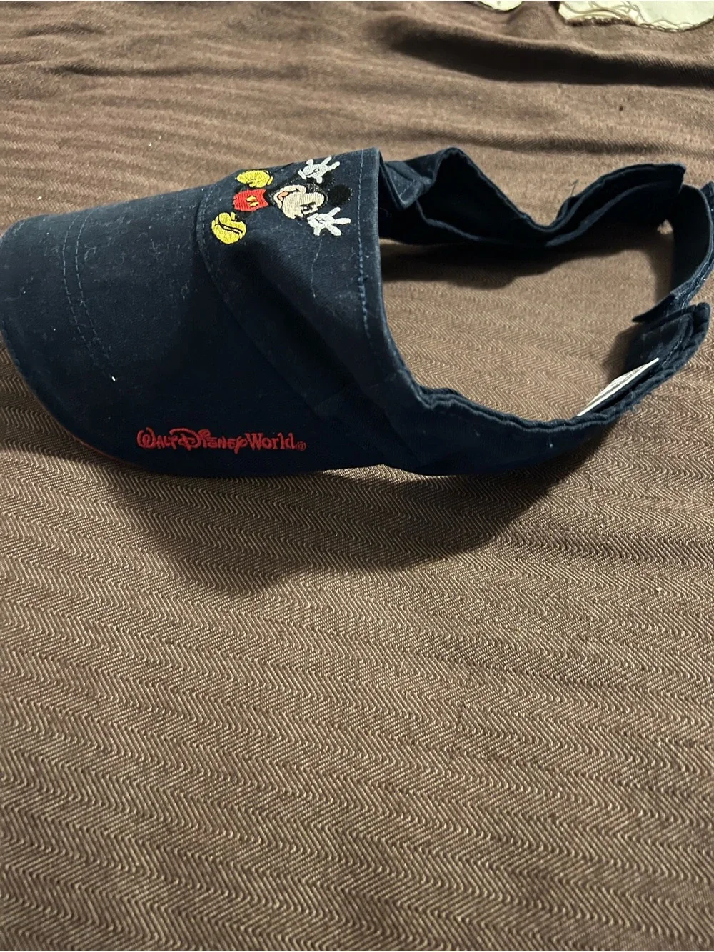 Vintage Walt Disney World Resort Mickey Mouse Navy Blue Visor - youth